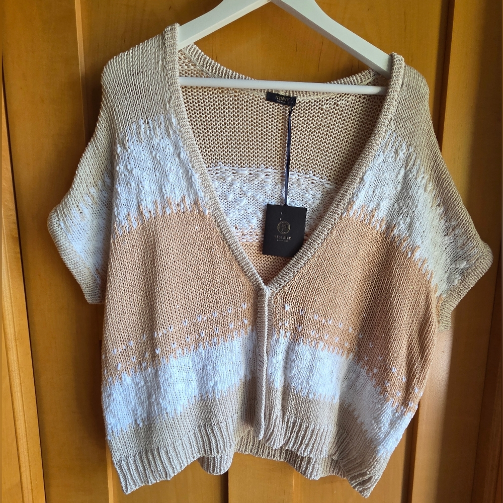 Peserico Italy Sequin Stripe Knit Cardigan Sweater NWT - Picture 4 of 14
